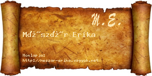 Mészár Erika névjegykártya